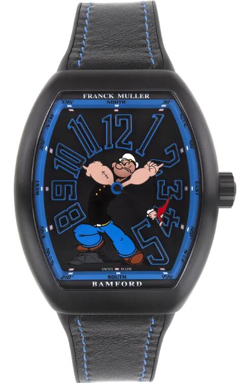 Best FRANCK MULLER x BWD Popeye Vanguard Black Titanium V45 SC POPEYE NR BR (NR) Replica Watch